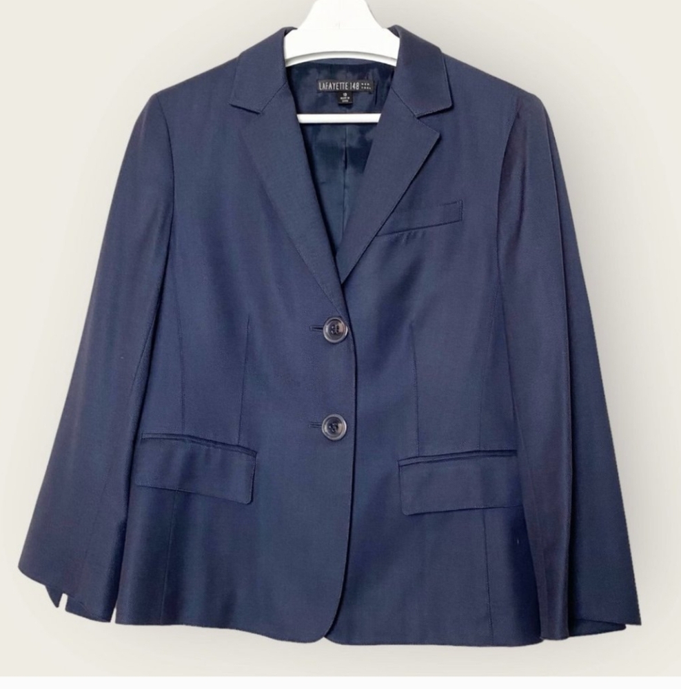 LAFAYETTE 148 Wool Blazer Navy